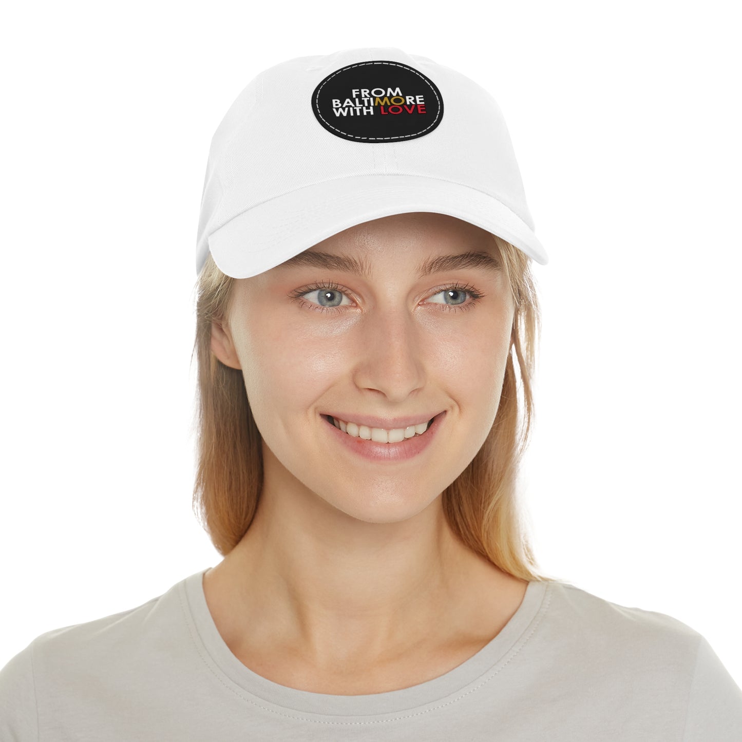 MO Love Dad Hat with Leather Patch (Round)