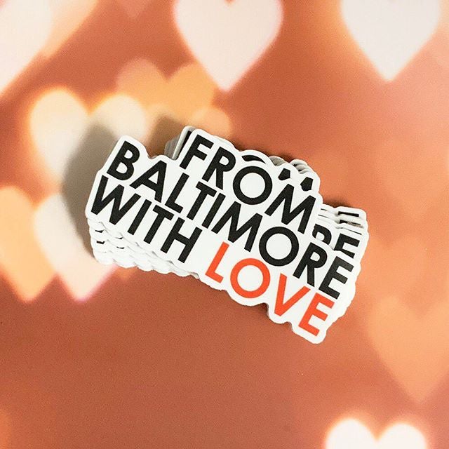 Decorative FBWL Classic Sticker from Baltimore With Love featuring bold, colorful design for personalizing laptops or notebooks.