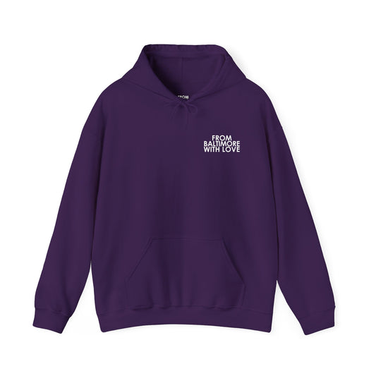 From Baltimore With Love Classic Hoodie ""Heart Side"  (Purple Pride)