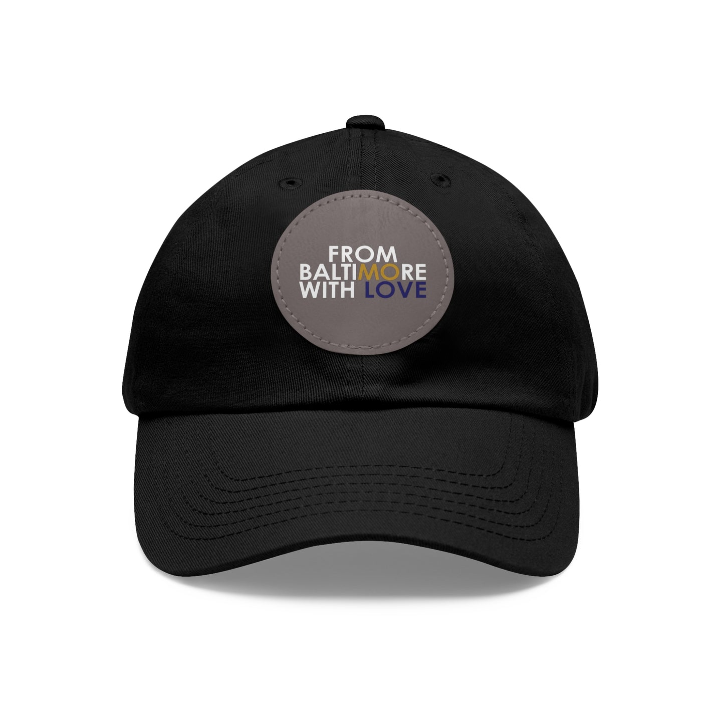 MO Love Dad Hat with Leather Patch (Round)