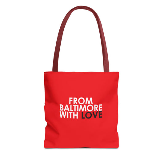 TOTE BAG RED WITH BLACK STRAPS