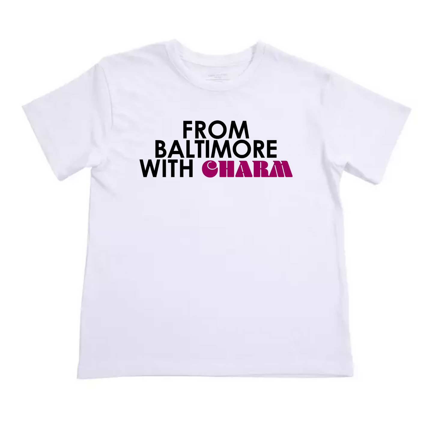 Black Charm City Live 2025 T-shirt by From Baltimore With Love™, featuring a circular charm design and limited edition style.