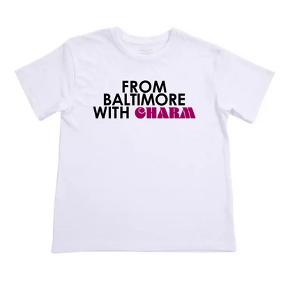 Black Charm City Live 2025 T-shirt by From Baltimore With Love™, featuring a circular charm design and limited edition style.