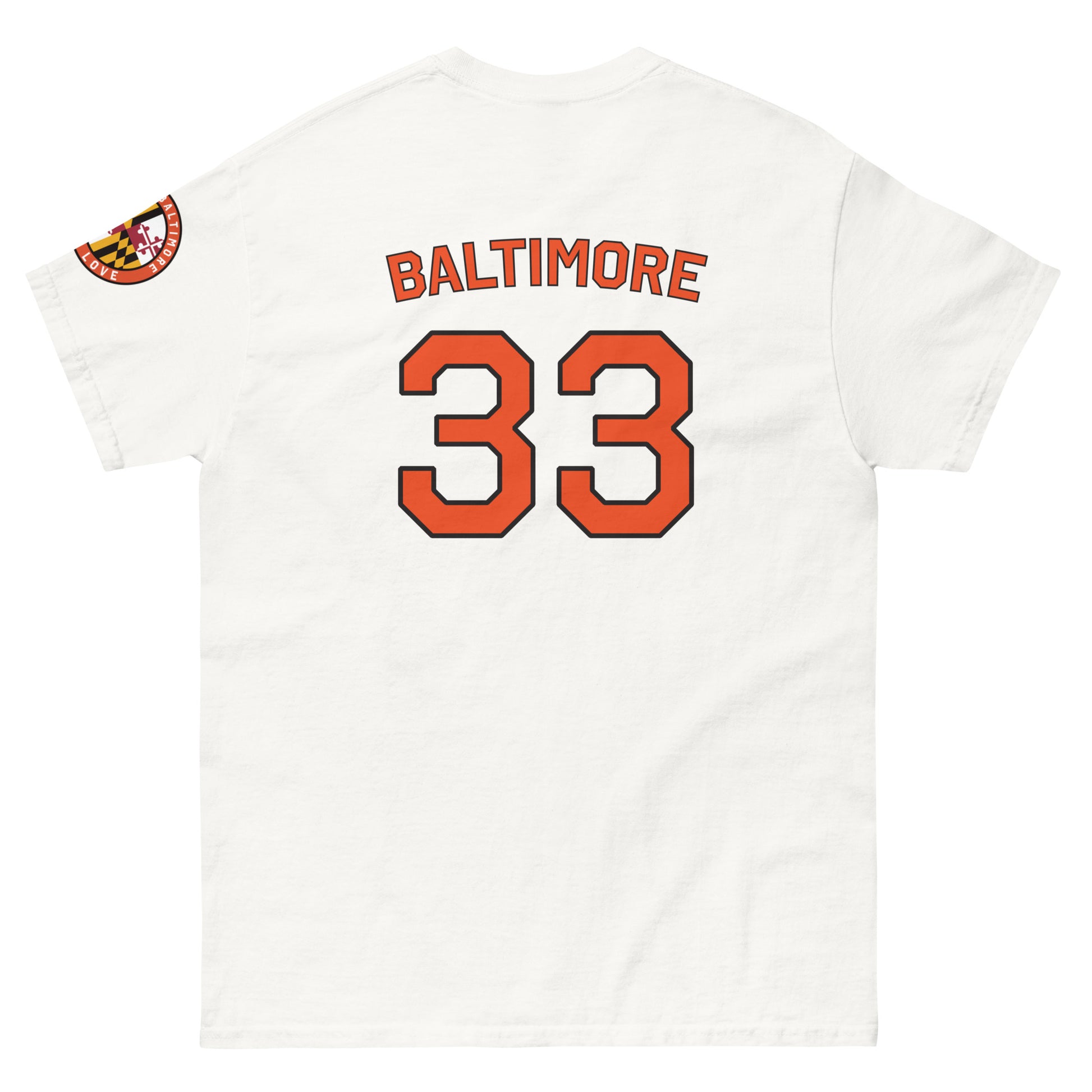 Black O's Fan T-shirt by From Baltimore With Love™ featuring a bold S.O.S design, casual fit, and comfortable fabric.