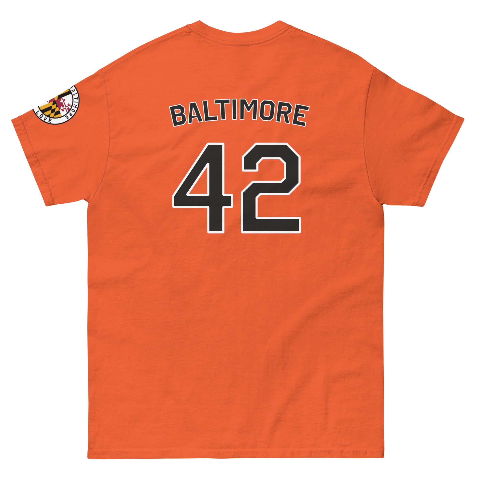 Black O's Fan T-shirt from Baltimore With Love™ featuring a bold Orioles logo and casual fit.
