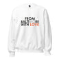 Black Orioles crewneck sweatshirt by From Baltimore With Love™ shown from the front, featuring the team's logo and design.