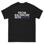 Black purple love SS T-shirt by From Baltimore With Love™ featuring a stylish design on the front.