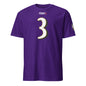 Purple Ravens Fan Favorite unisex soft-style T-shirt from From Baltimore With Love™ featuring Ravens logo on front.