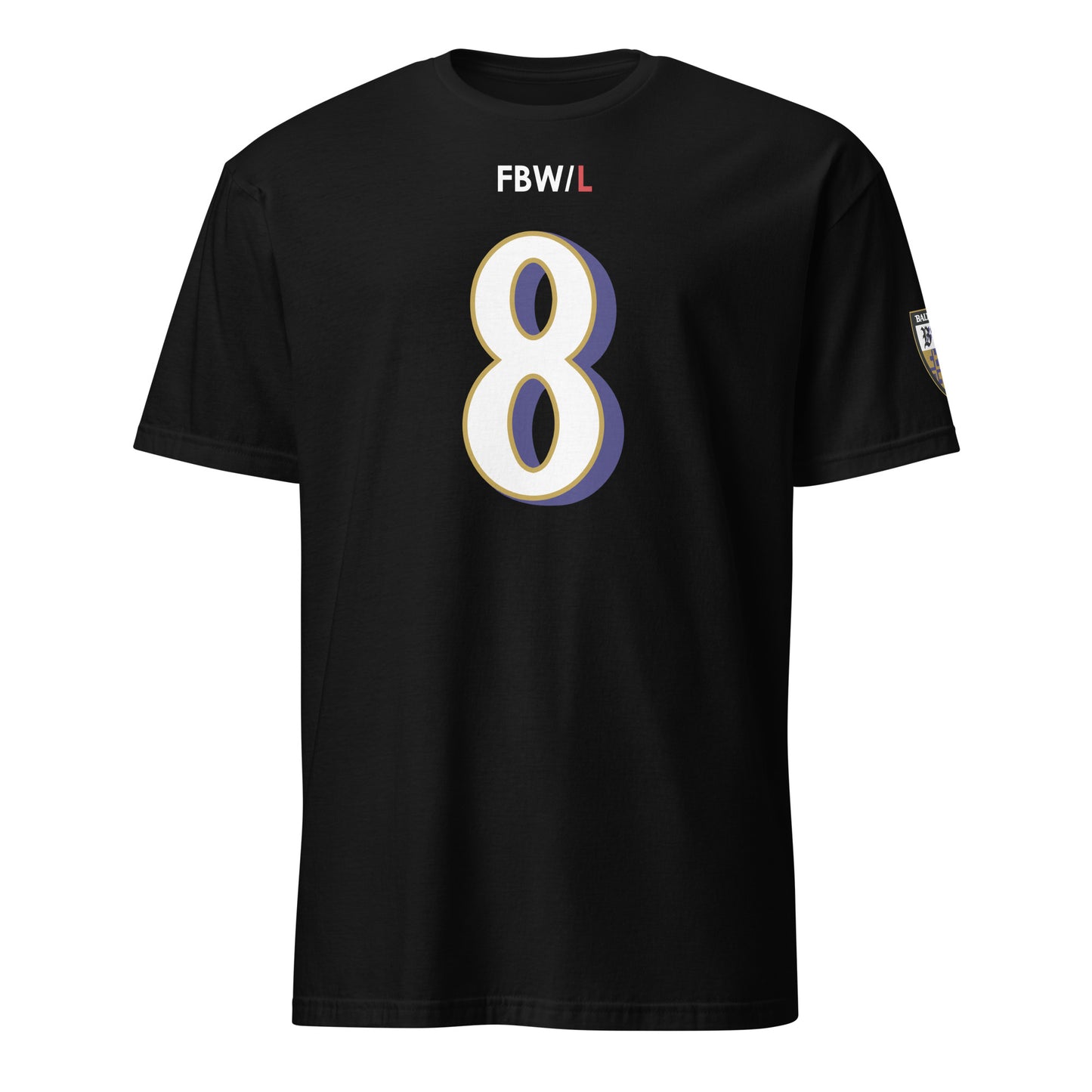 Black Ravens Fan Favorite unisex softstyle T-shirt from From Baltimore With Love™, featuring a simple front design.