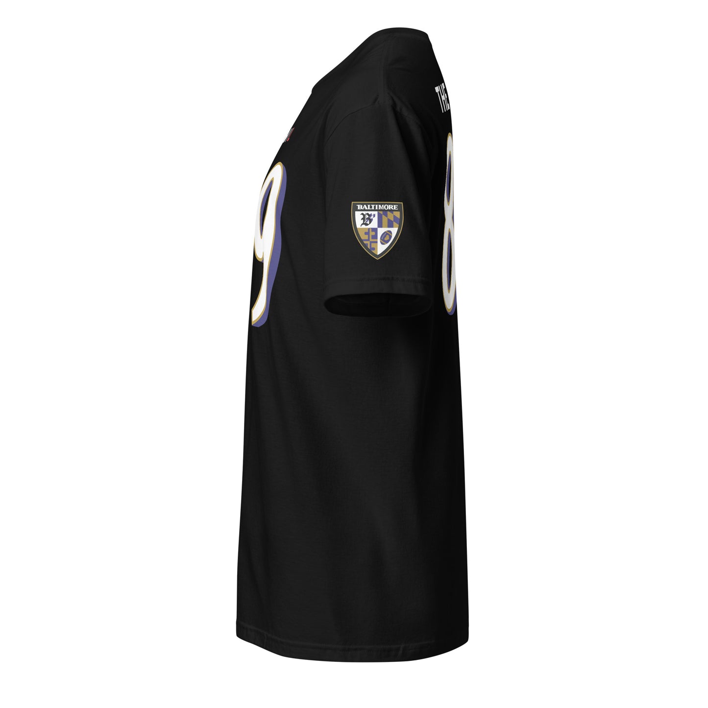 Black Ravens Fan Favorite unisex basic softstyle T-shirt from From Baltimore With Love™ featuring team logo and design on front.