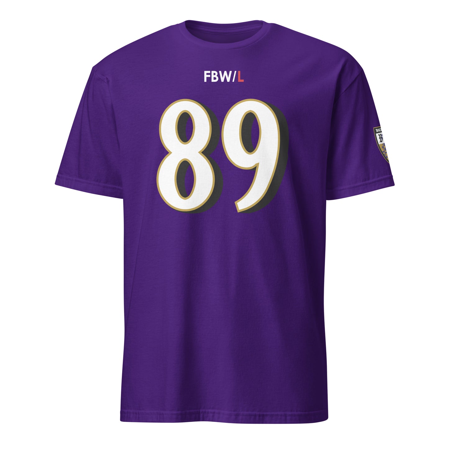 Black Ravens Fan Favorite 89 jersey by From Baltimore With Love™ featuring team logo and number on the front.