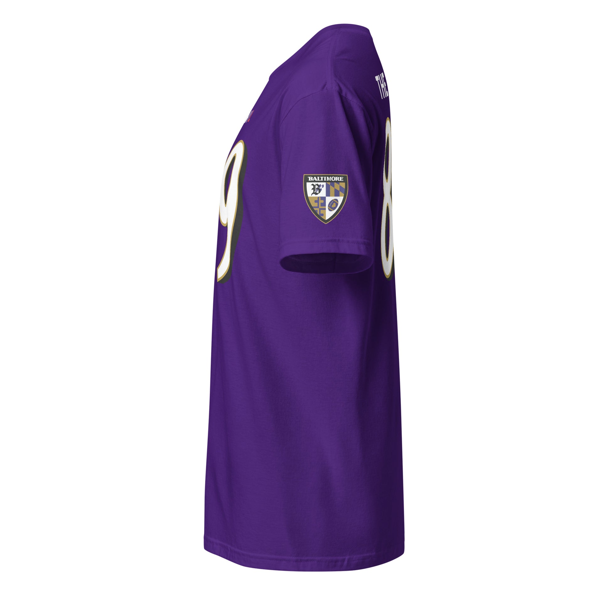 Purple Ravens Fan Favorite unisex T-shirt from From Baltimore With Love™, featuring soft cotton fabric and Ravens team graphics.