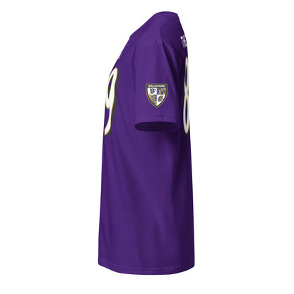 Purple Ravens Fan Favorite unisex T-shirt from From Baltimore With Love™, featuring soft cotton fabric and Ravens team graphics.