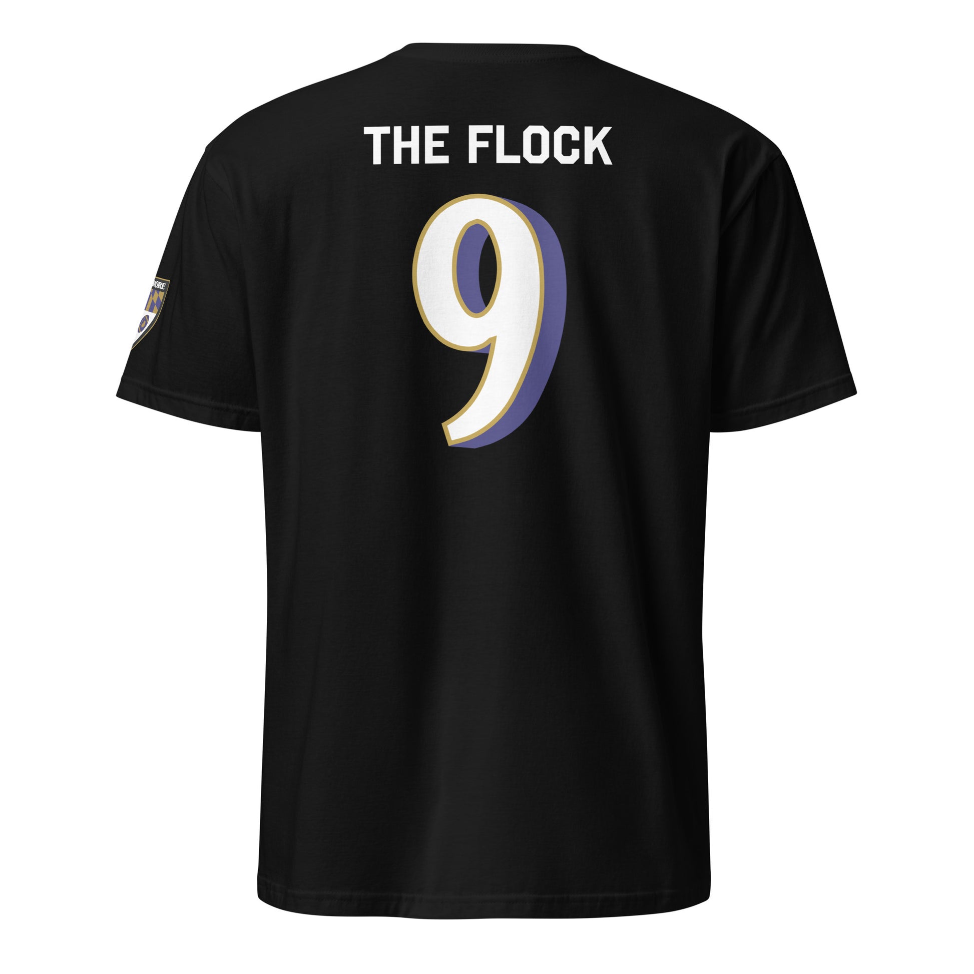 Black Ravens Fan Favorite 9 from Baltimore With Love™ logo on a stylish apparel item.