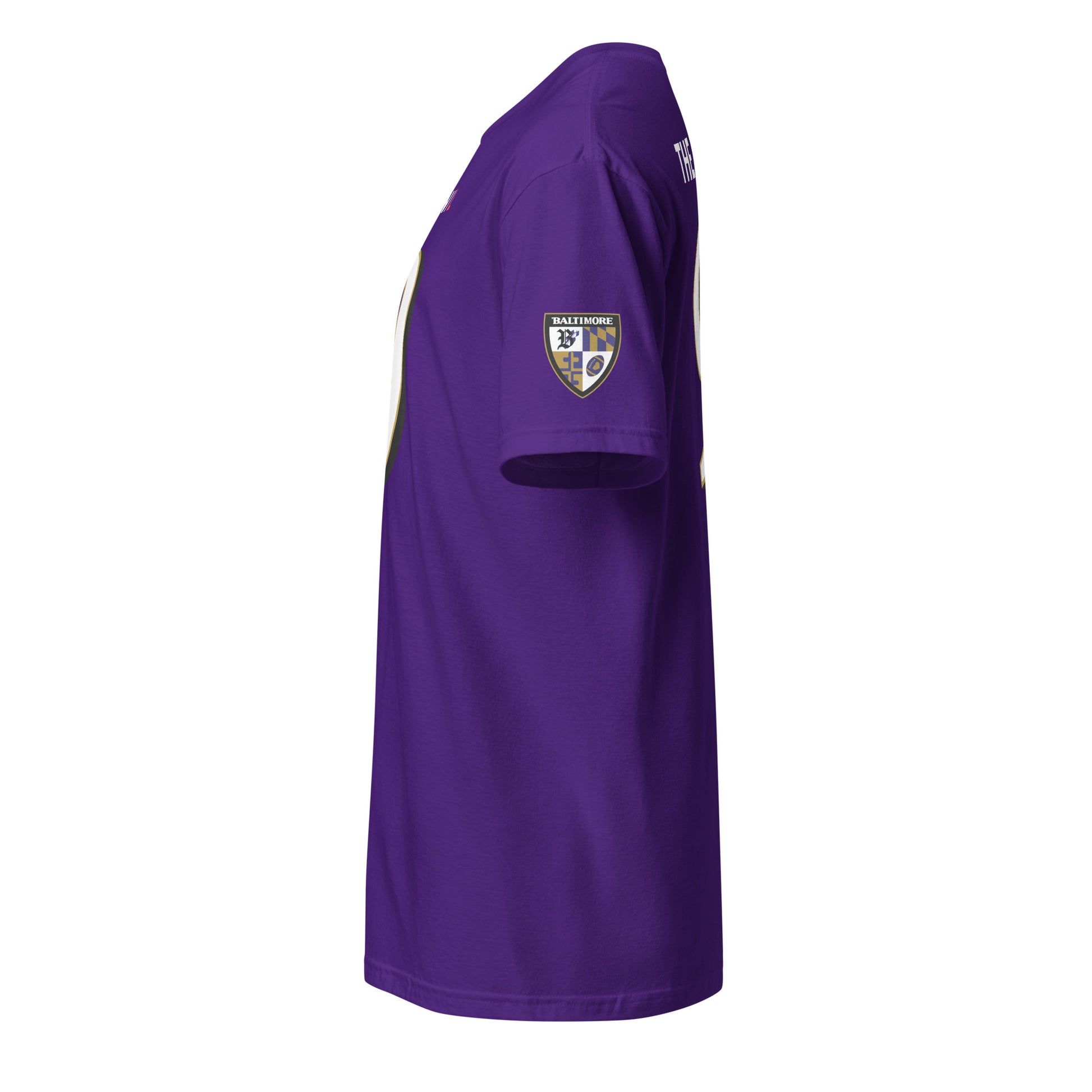 Black Ravens Fan Favorite 9 from Baltimore With Love™ logo on a sports jersey or apparel item.