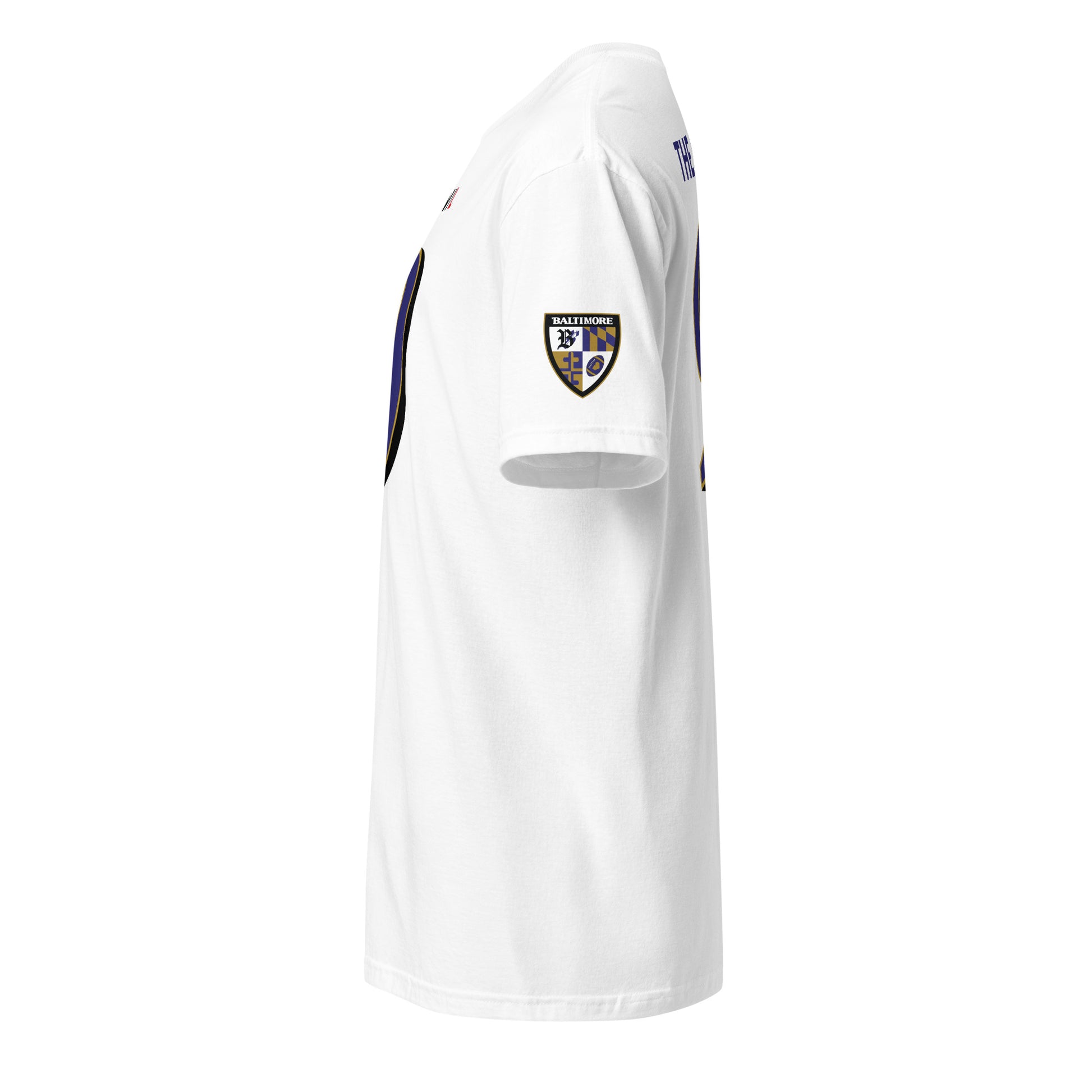 Black Ravens Fan Favorite 9 from Baltimore With Love™ logo on a sports-themed graphic for Ravens fans.