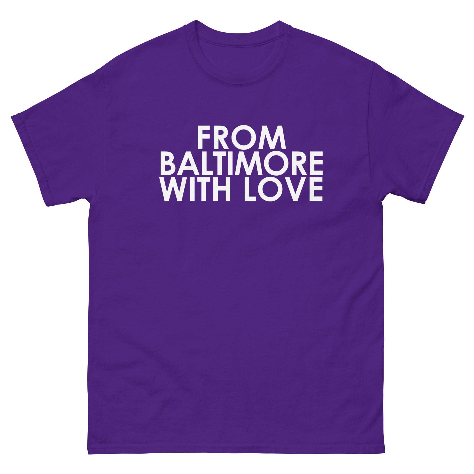 Purple Reign Solid Love short-sleeve T-shirt by From Baltimore With Love™ featuring a purple color and casual fit.