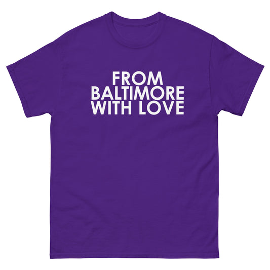 Purple Reign Solid Love short-sleeve T-shirt by From Baltimore With Love™ featuring a purple color and casual fit.