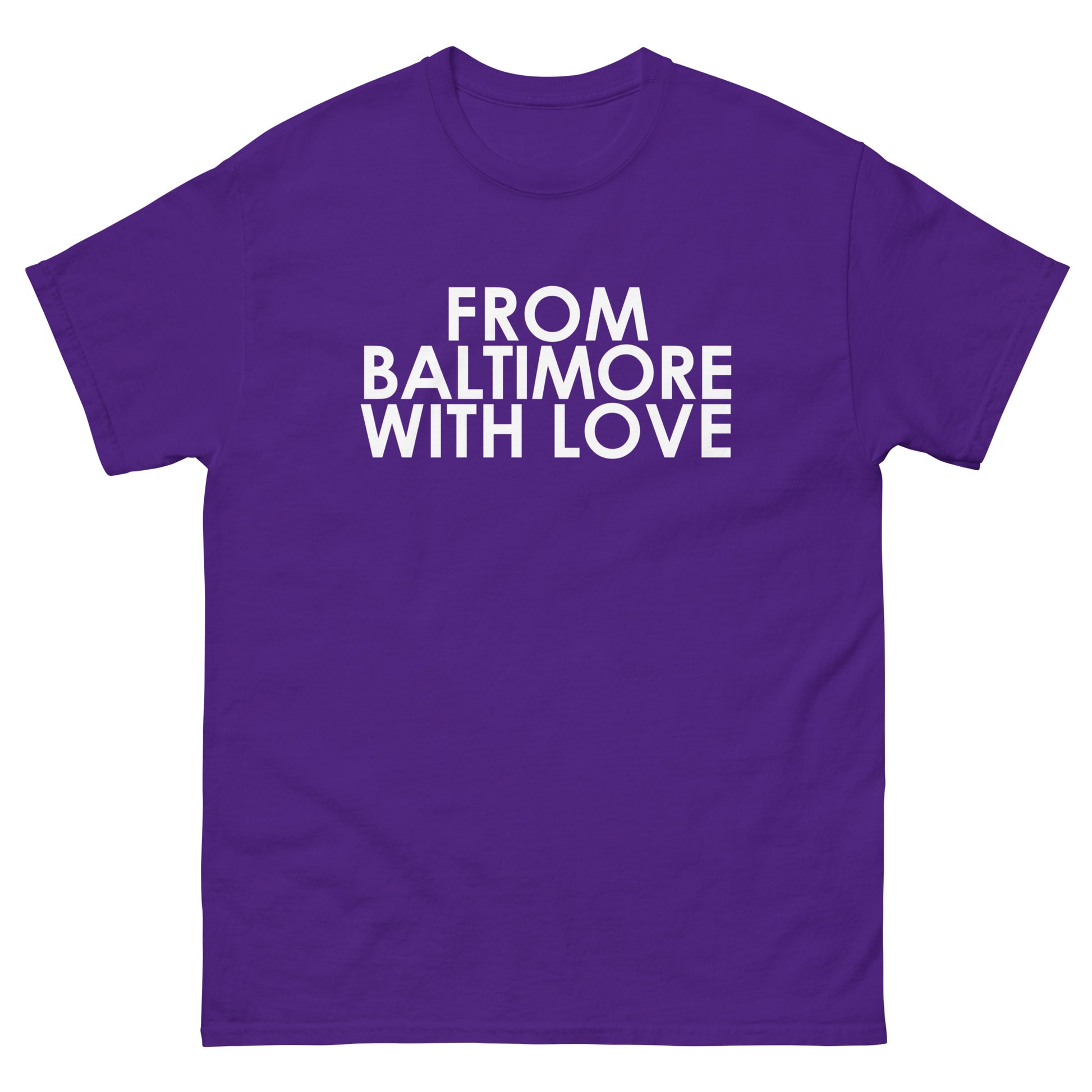 Purple Reign solid love short-sleeve T-shirt by From Baltimore With Love™, featuring a purple fabric and casual fit.