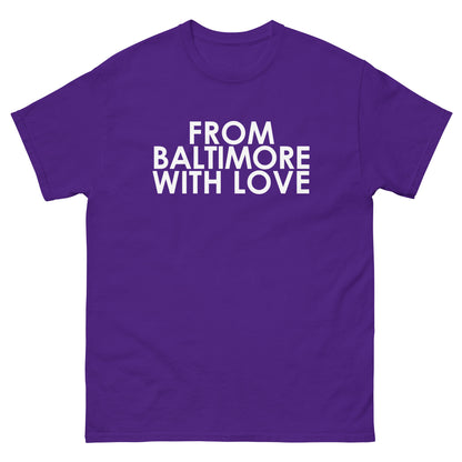 Purple Reign solid love short-sleeve T-shirt by From Baltimore With Love™, featuring a purple fabric and casual fit.