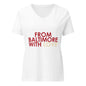 White Delta Sigma Theta V-neck T-shirt by From Baltimore With Love™ with Delta Sigma Theta logo on the front.