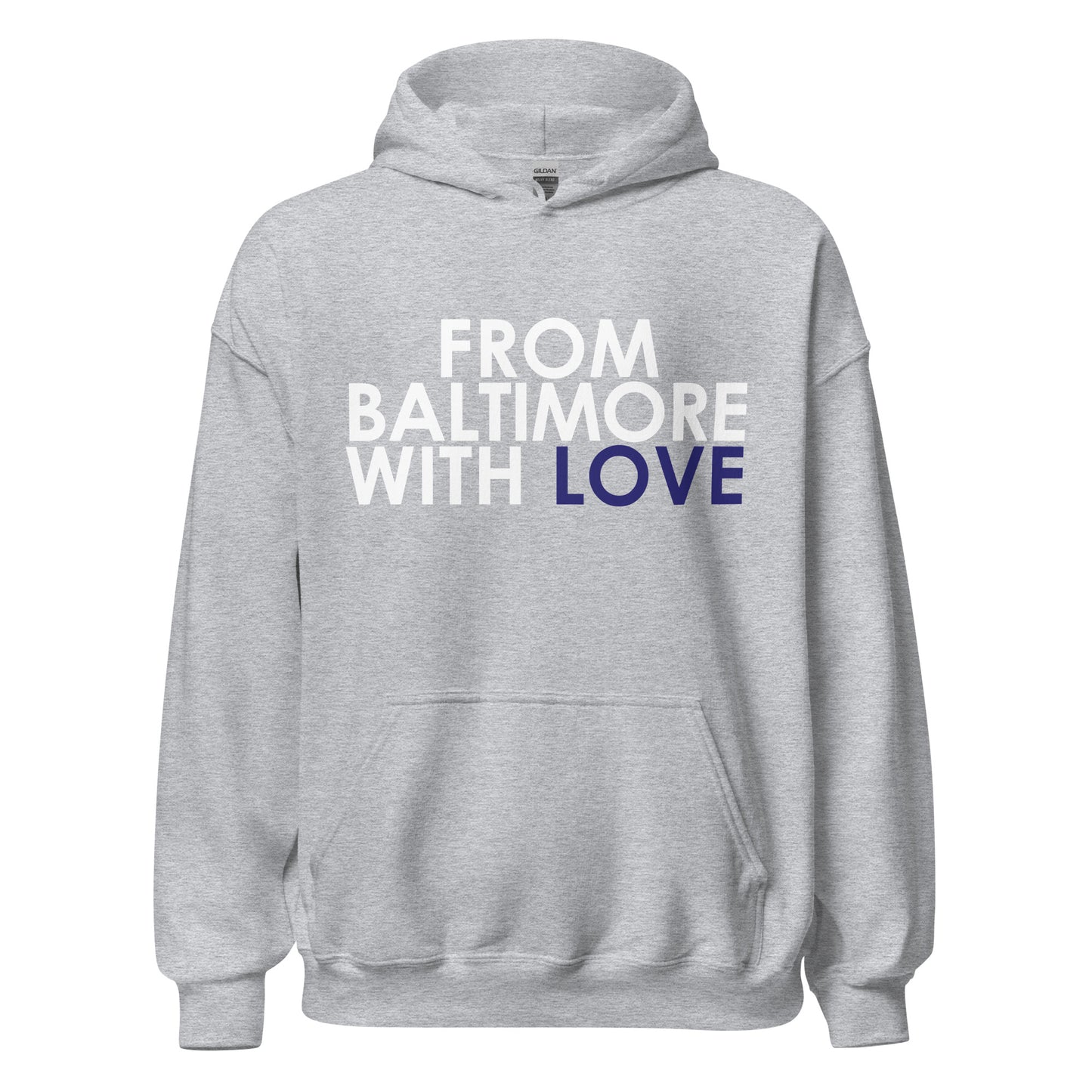 Purple Love Hoodie from Baltimore With Love in purple and white, featuring a cozy design and bold "Purple Reign" branding.