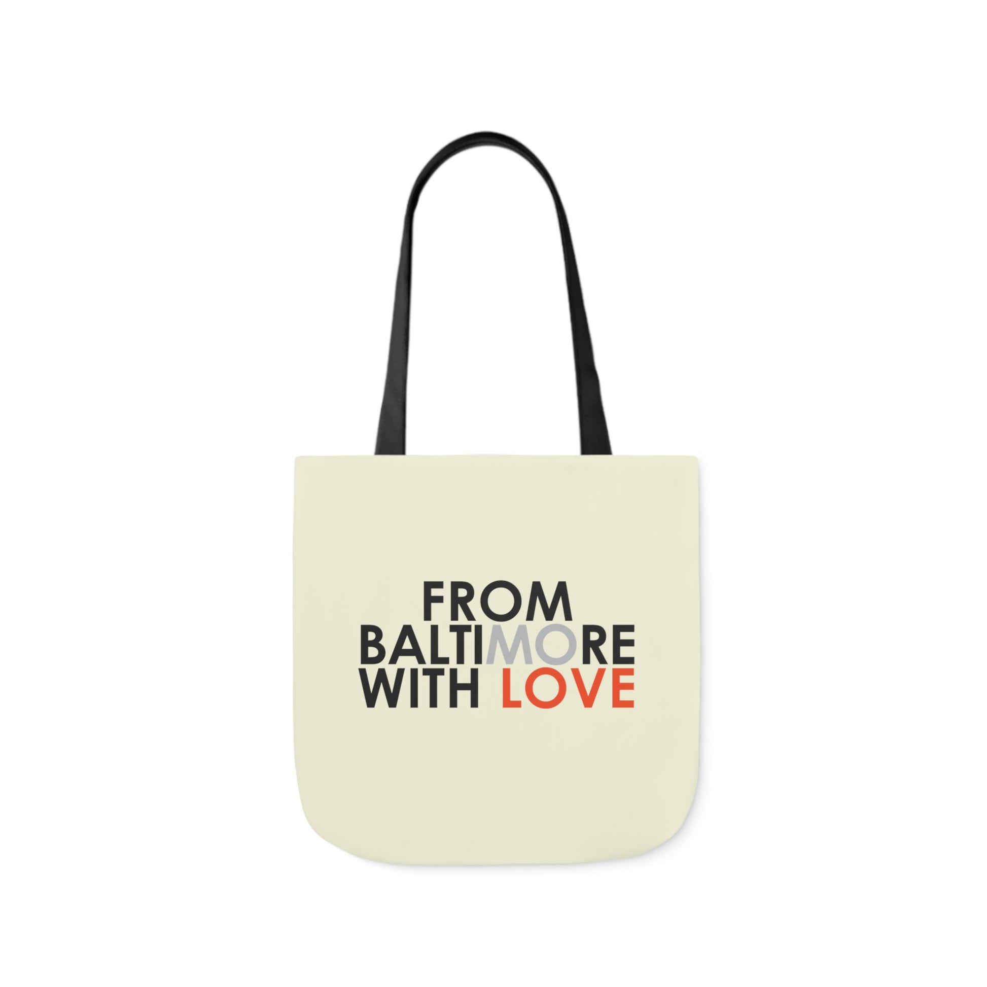 Gray and orange Orioles tote bag from Printify, featuring a spacious design with durable fabric and stylish sports team branding.