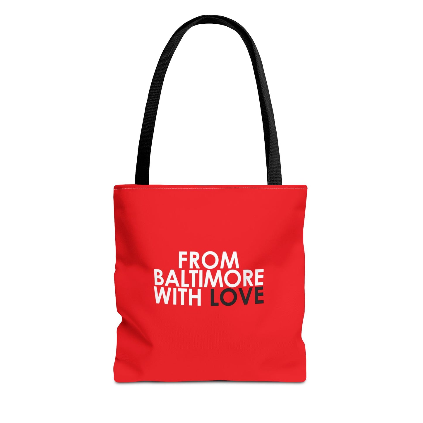 TOTE BAG RED WITH BLACK STRAPS - From Baltimore With Love™