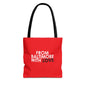 TOTE BAG RED WITH BLACK STRAPS - From Baltimore With Love™