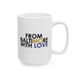 Printify MO Love ceramic mug in 11oz or 15oz with a stylish design, perfect for coffee or tea.
