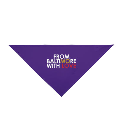 Purple Ravens Pet Bandana from Printify, featuring a stylish design, perfect for pets to wear and showcase their personality.