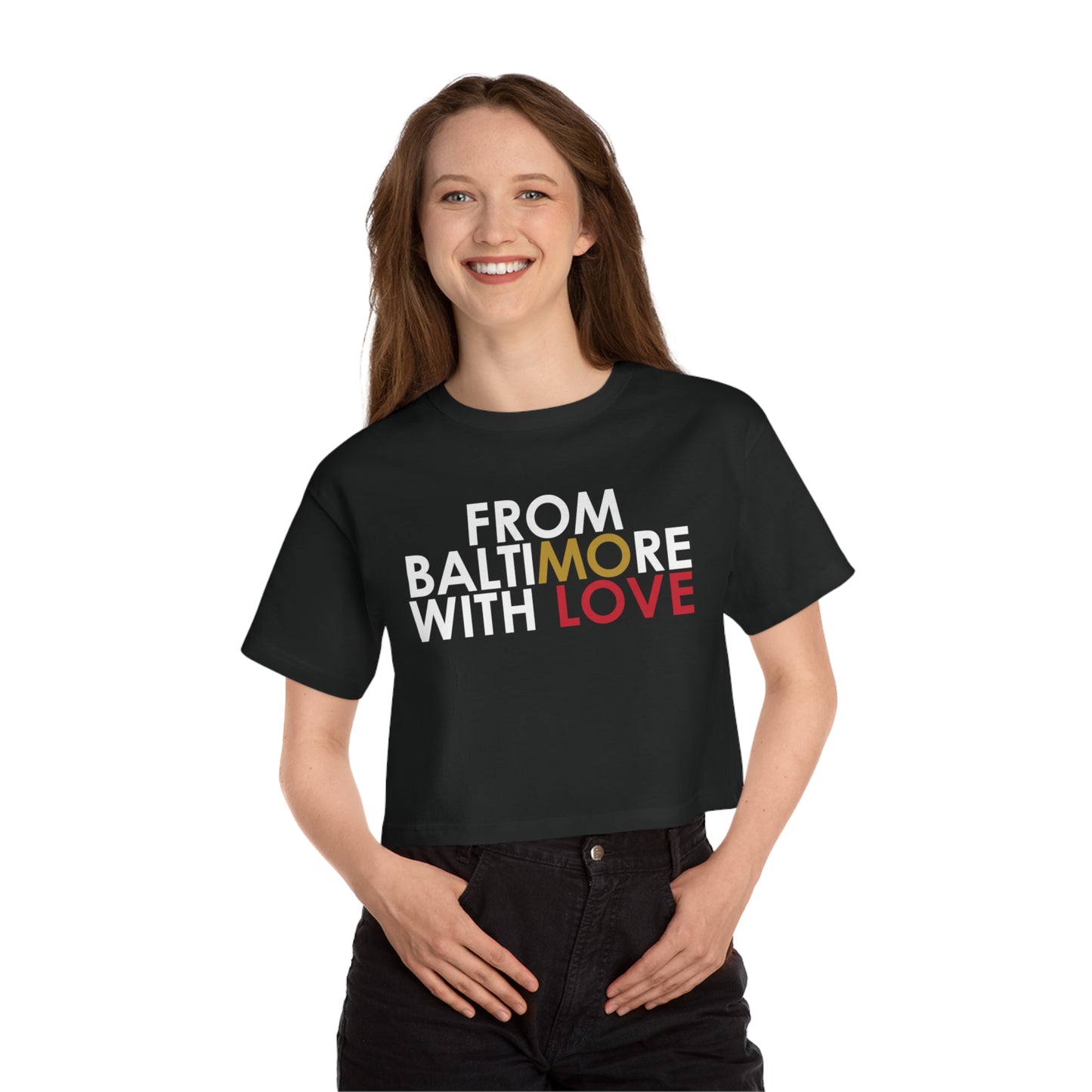 Ravens Cropped T-Shirt- Red Love - From Baltimore With Love™