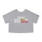 Grey Ravens cropped T-shirt by Printify featuring a relaxed fit and stylish design, perfect for casual wear.